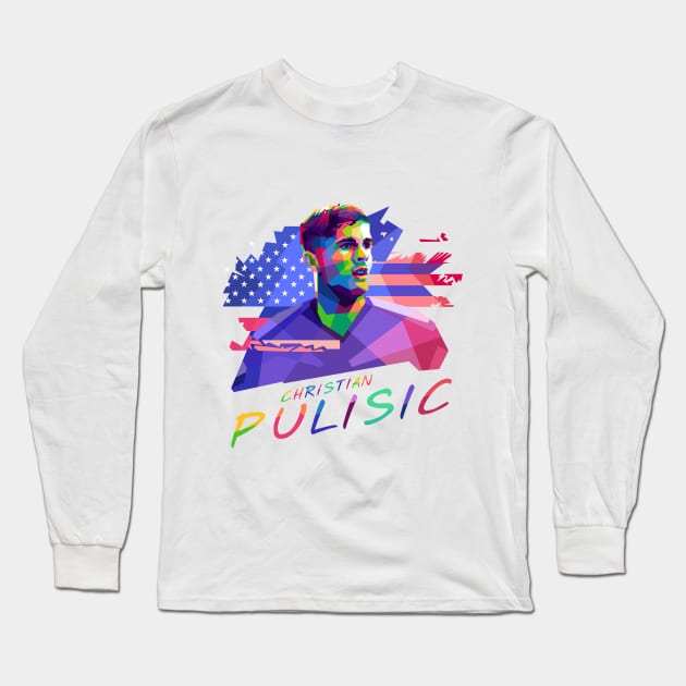 CHRISTIAN PULISIC WPAP Long Sleeve T-Shirt by erikhermawann22